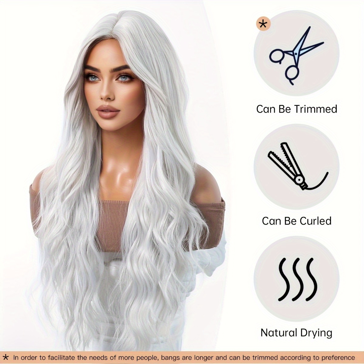 Hair Care Natural - Peruca de fibra sintética da marca