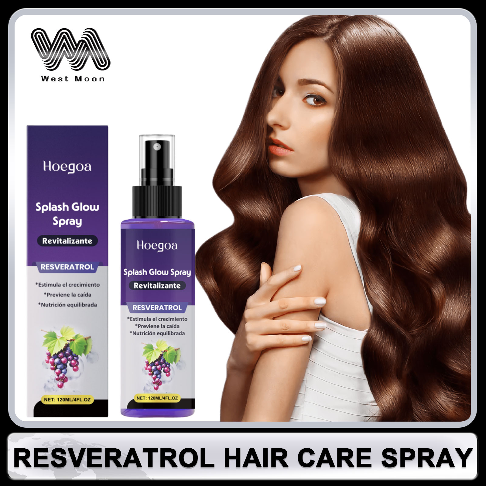 Hair Care Natural - Resveratrol spray de cuidados capilares anti