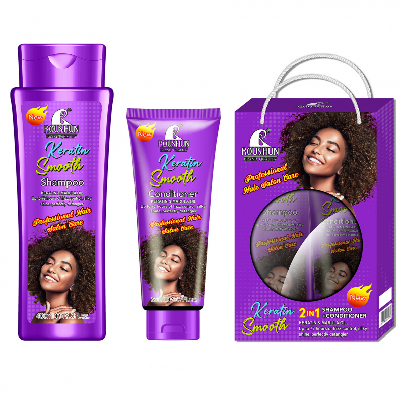 Hair Care Keratin Shampoo - Conjunto de Shampoo + Condicionador de