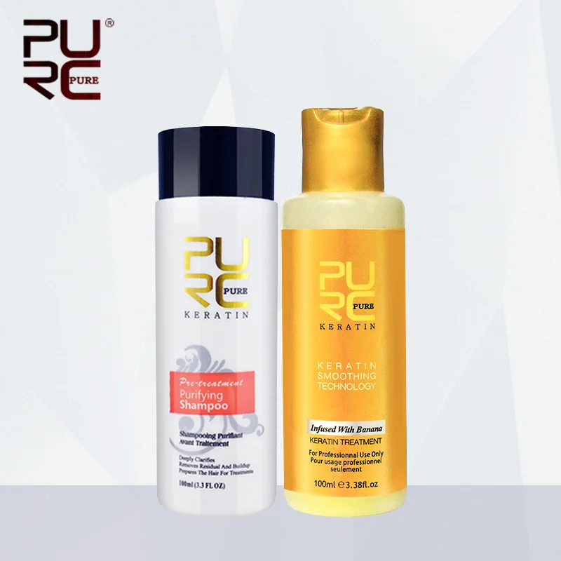Hair Care Keratin Shampoo - Conjunto de queratina e shampoo purificador