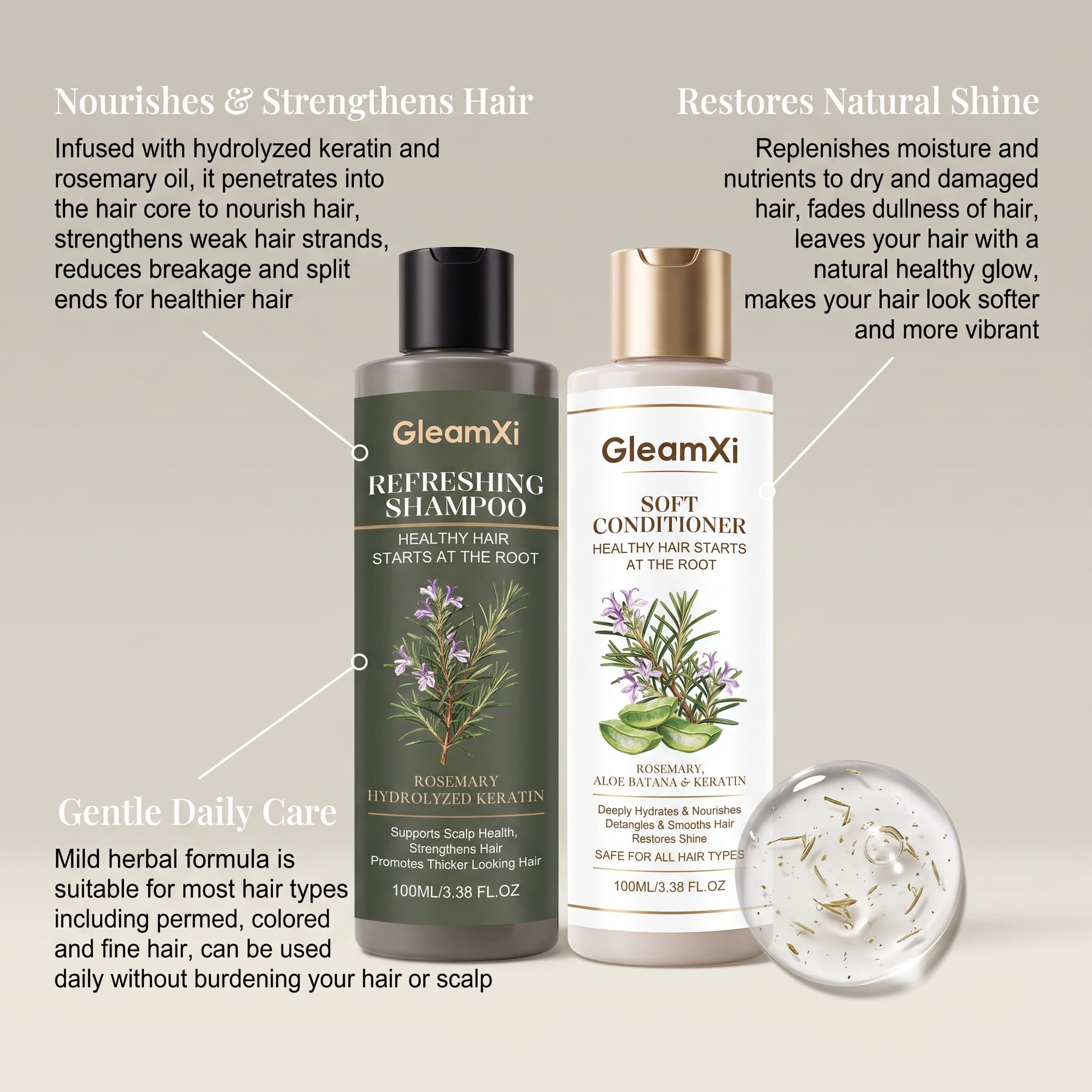 Conjunto de Shampoo e Condicio - Hair Care Keratin Shampoo avaliação e preço
