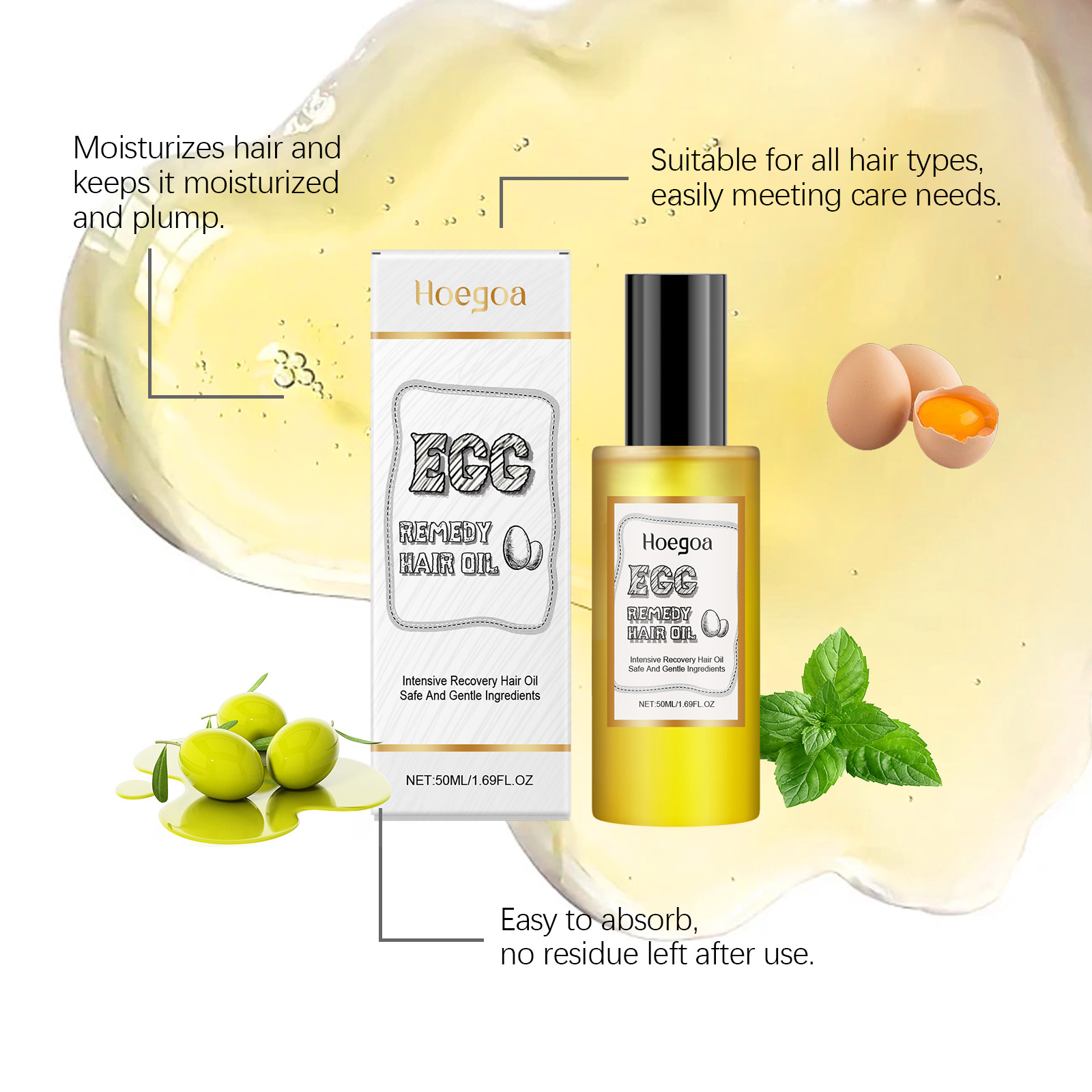 Ovo remédio óleo de cabelo res - Hair Care Natural avaliação e preço