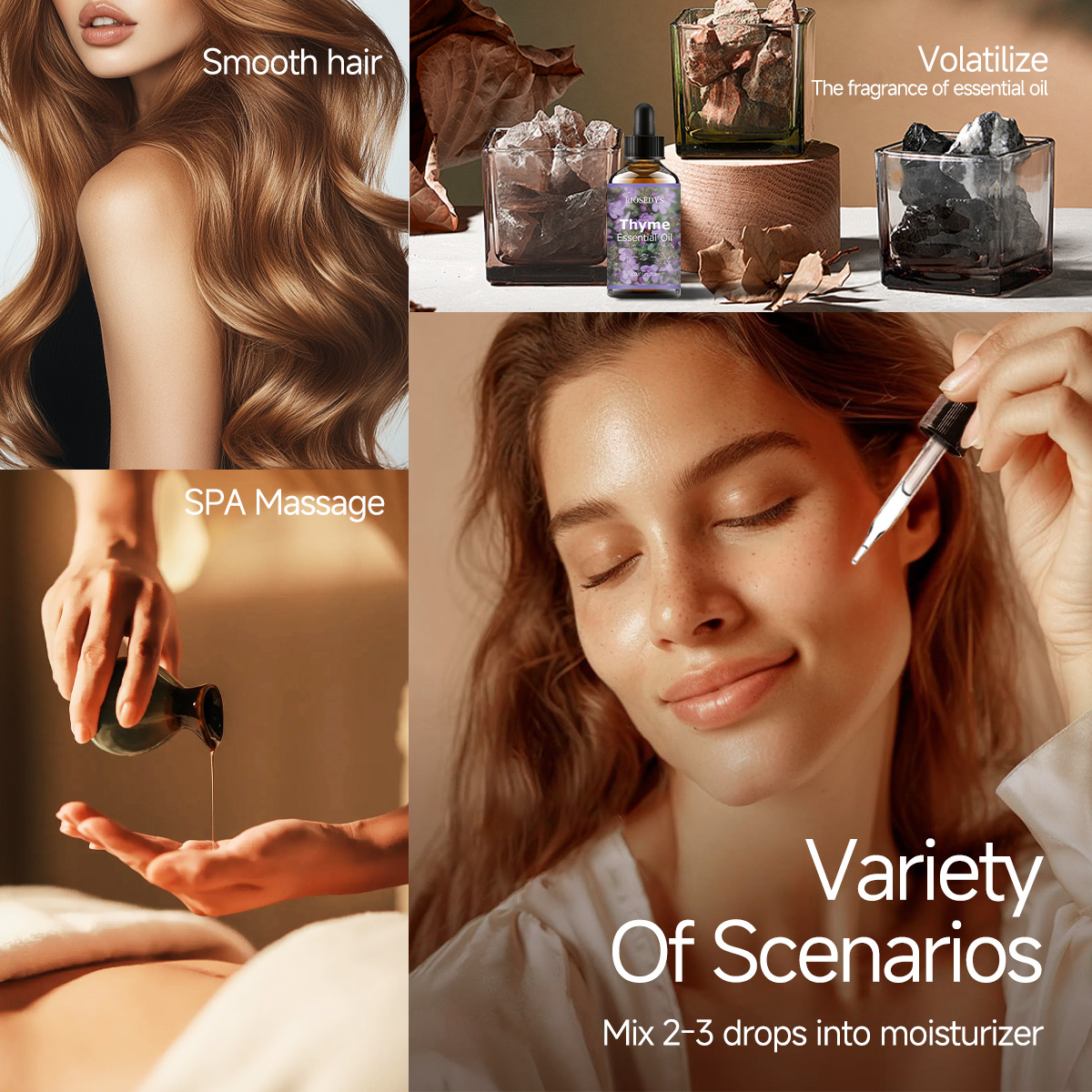 Óleo essencial de tomilho, com - Hair Care Fragrance Essential Oil avaliação e preço