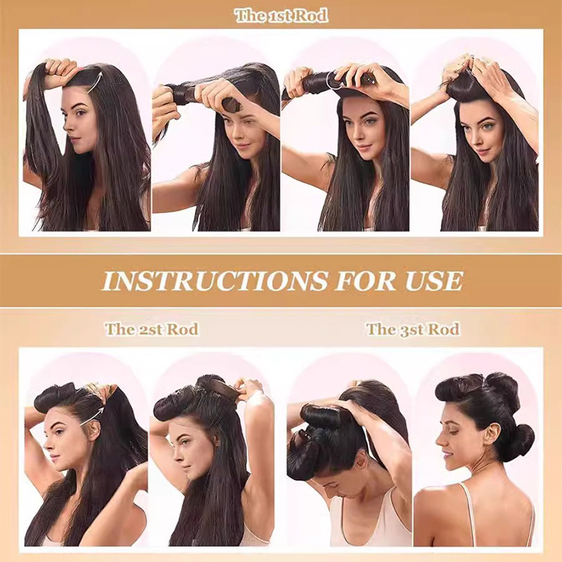 3/4 pçs sem calor rolos de cab - Hair Care Curly Hair avaliação e preço